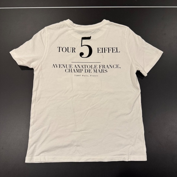 Women's Zara Eiffel Tower T-shirt~Size Small~White - Picture 4 of 4